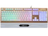 [白色]RX-6 名雕刀锋战士双色注塑悬浮键帽/航空铝材/彩虹发光/循环呼吸游戏键盘[USB]