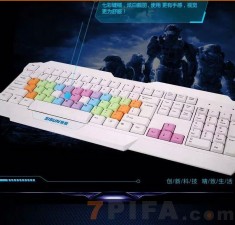 赛顺SK-3 时尚彩虹键帽有线游戏键盘usb笔记本键盘台式电脑键盘