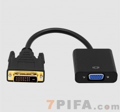 DVI转VGA转接头 DVI(24+1)to VGA公对母口 显卡接显示器 带芯片