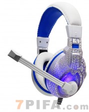 [裂纹发光白]G9050 现代HYUNDAI头戴式裂纹发光立体声电脑耳机