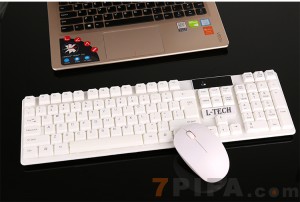 [白色]R100狼技无线轻薄静音笔记本电脑游戏键鼠套装