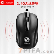 [黑色]Q5力镁2.4G商务办公台式机笔记本无线鼠标