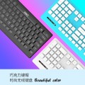 [水晶蓝]黑衣人悬浮巧克力商务无线键盘鼠标套装办公键鼠套装超薄省电