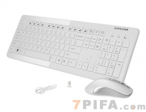 [充电无线-白色]CS-6800创享2.4G充电无线键盘鼠标套装