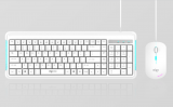 白色爱国者WQ9530多媒体幻彩水冷管光效 有线USB键鼠套装