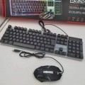 黑色USB发光键盘+USB发光鼠标键鼠套装
