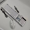 白色USB发光键盘+USB发光鼠标键鼠套装