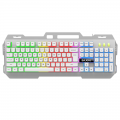 银白色百迹 k45机械键盘手感游戏银键盘 USB发光键盘钢板加重键